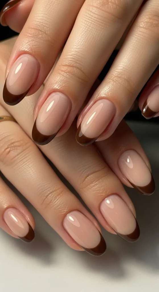 3. Chocolate Brown French Tips for Neutral Lovers.webp
