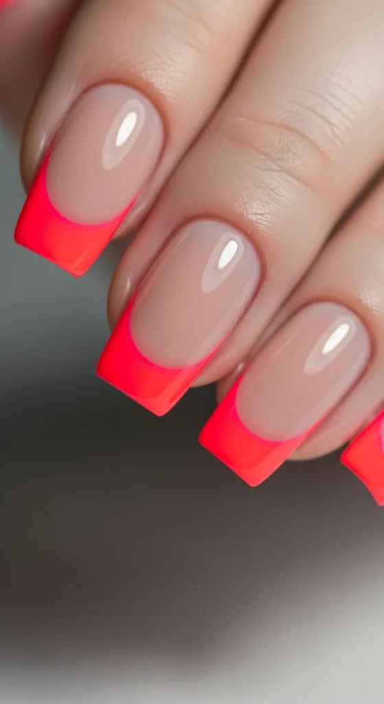 3. Neon Pink French Tips.webp