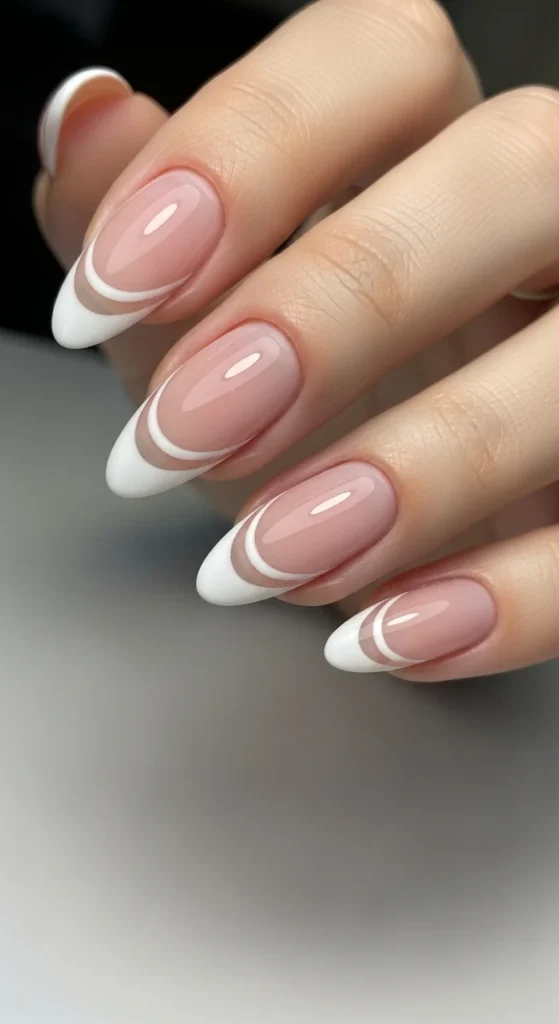 4. Double-Line French Tips with Simple Tools.webp