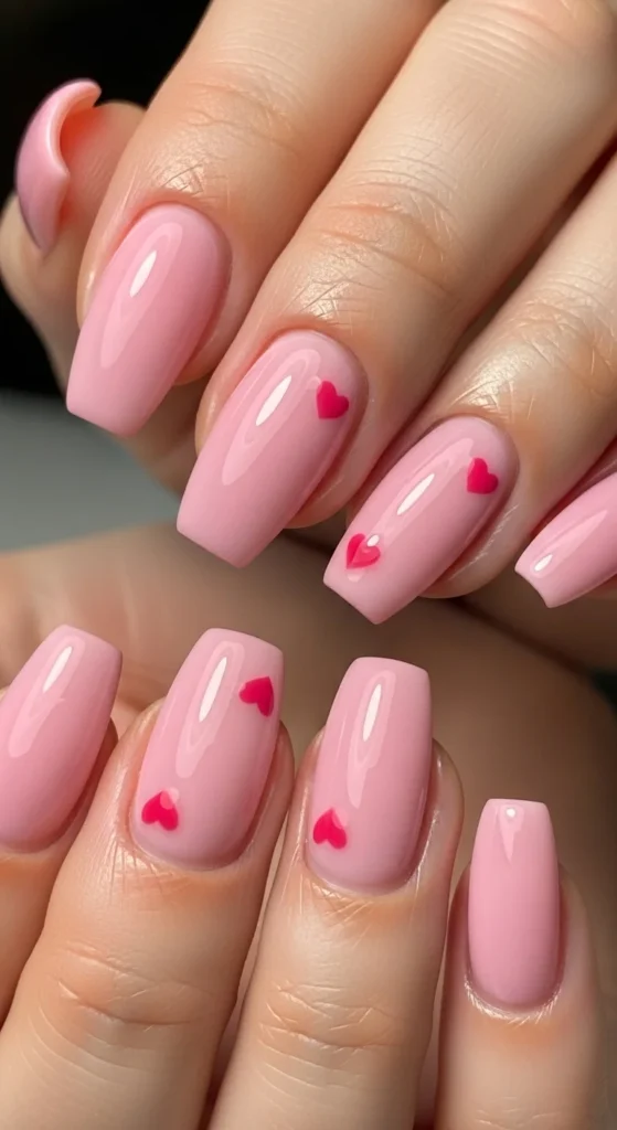 4. Short Pink Coffin Nails with Hearts.webp