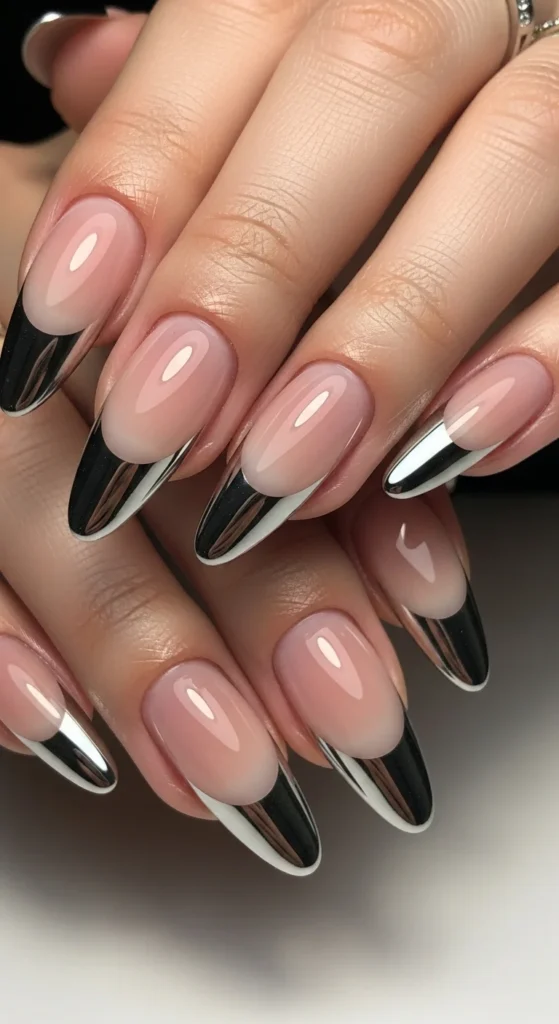 5. Chrome Silver French Tips for Statement Nails.webp