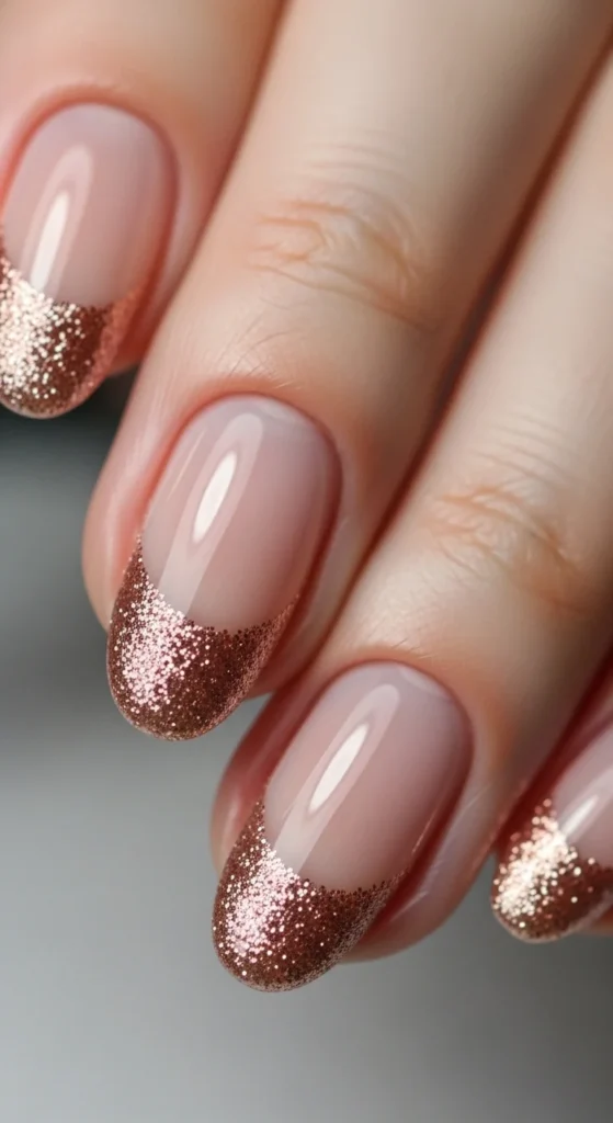 6. Rose Gold Glitter French.webp