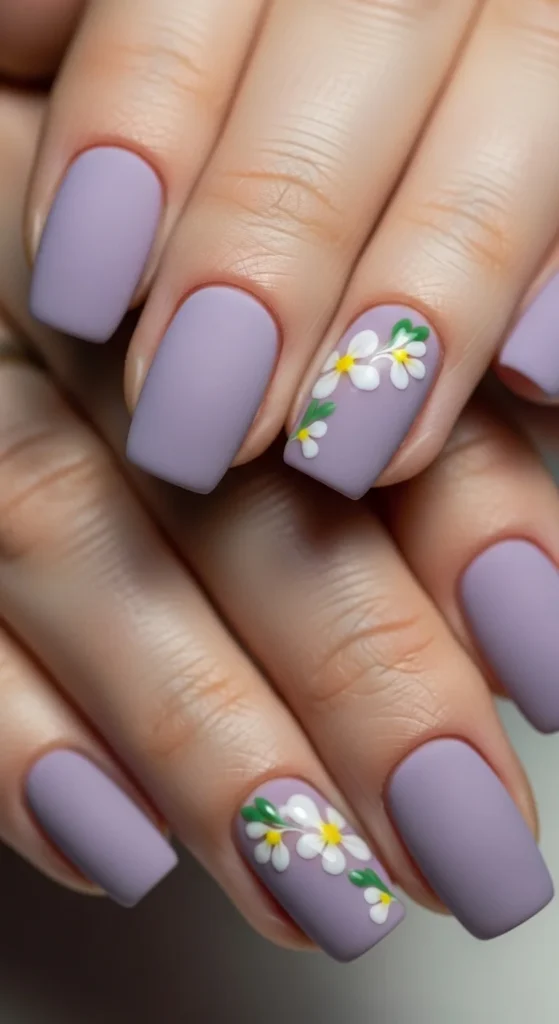 7. Matte Lilac Floral Nails.webp