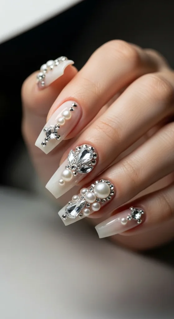 8. Rhinestone and Pearl Accent Nails.webp