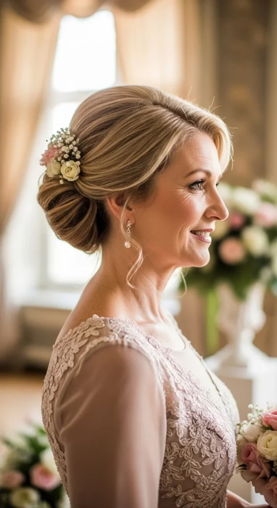 10. Floral Accent Chignon.webp