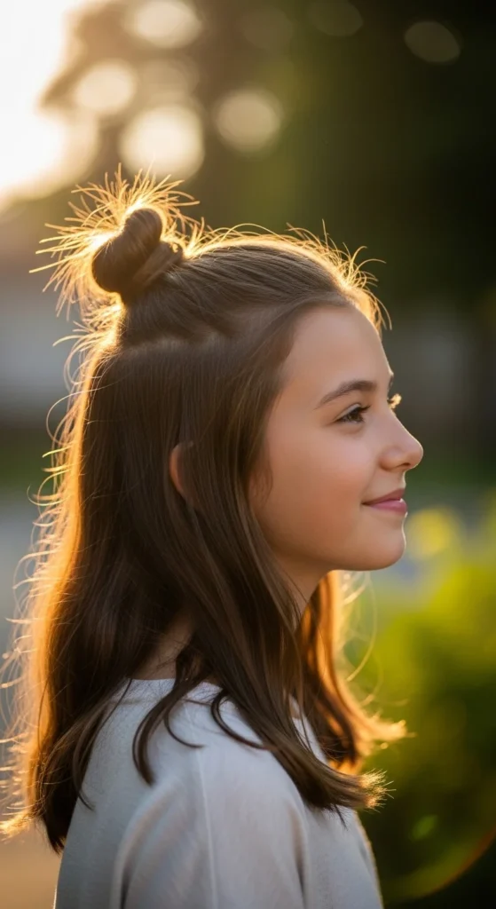 10. Half-Up Top Knot for Growing Hair.webp