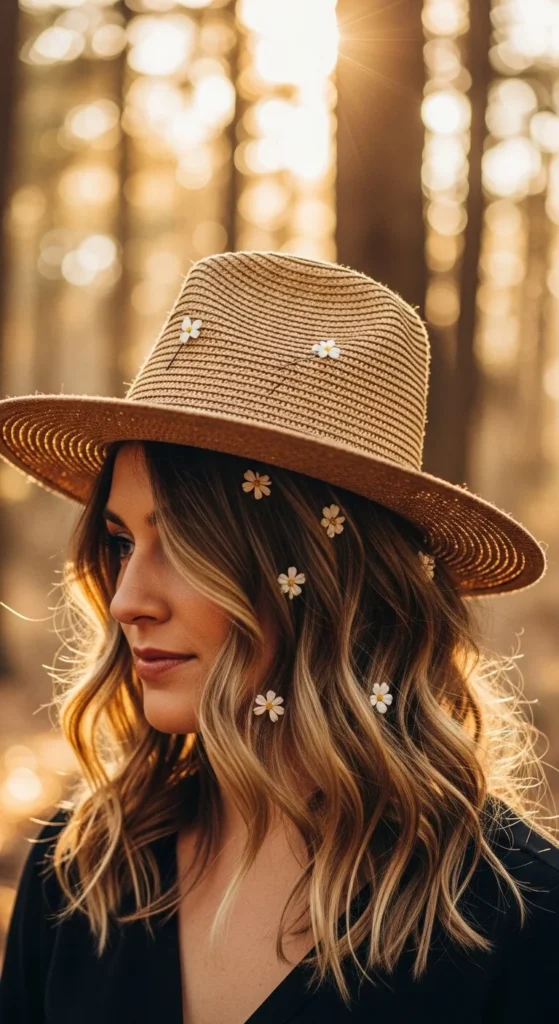 14. Cottage Witch Loose Waves with Flower Pins.webp