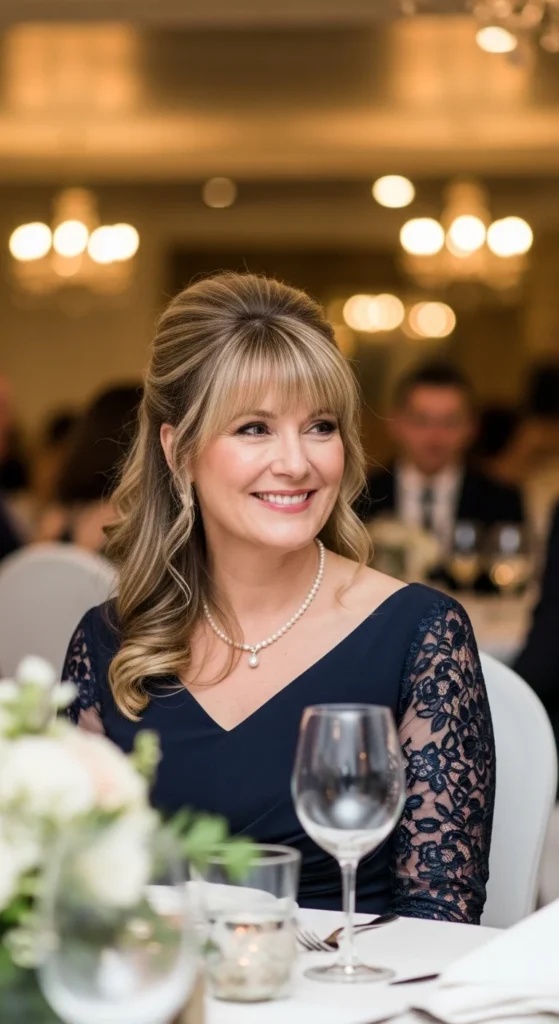 14. Half Up Style With Curtain Bangs.webp