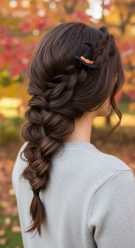 17. Messy Side Braid with Mini Hat Clip.webp