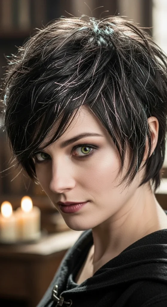 19. Low Messy Pixie with Metallic Threads.webp