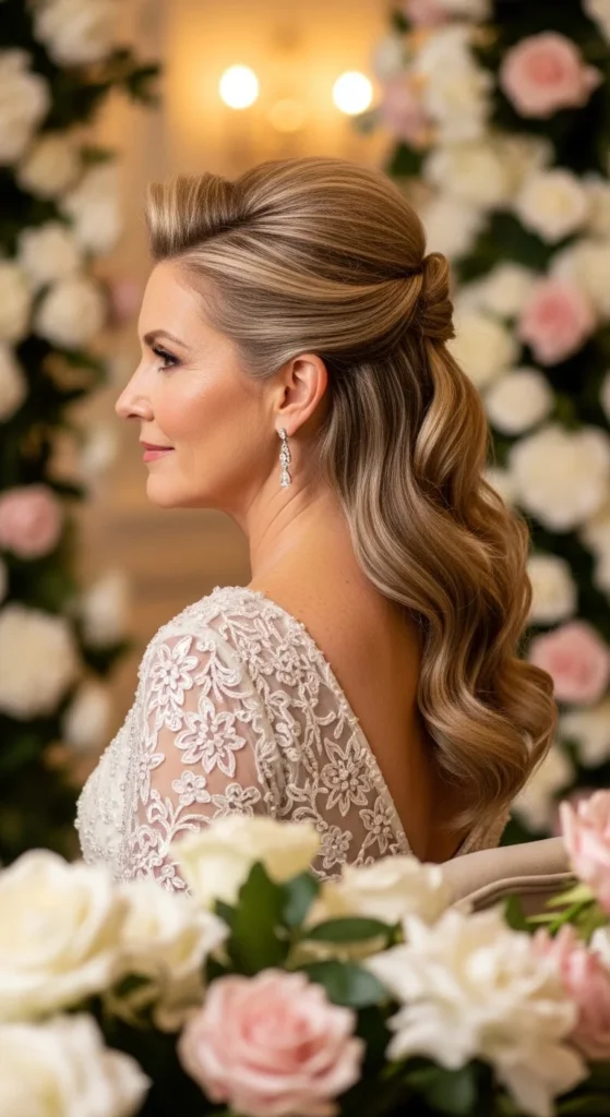 2. Voluminous Crown Half Up Hairstyle.webp