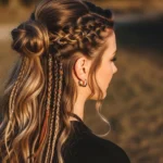 20 Aesthetic Viking Hairstyles for Women Half Up Half Down for Volume and Strength.webp