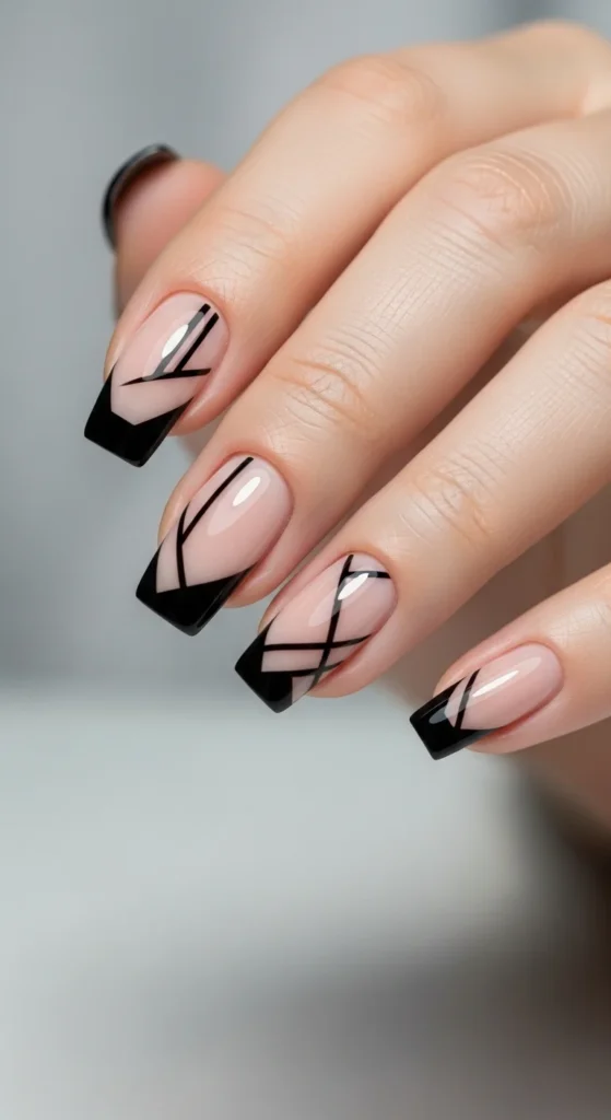 20. Black French Tips with Negative Space.webp