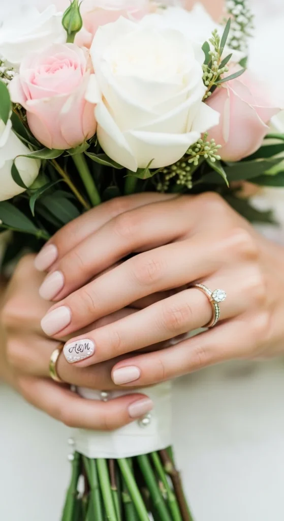 20. Personalized Initial Bridal Nails.webp