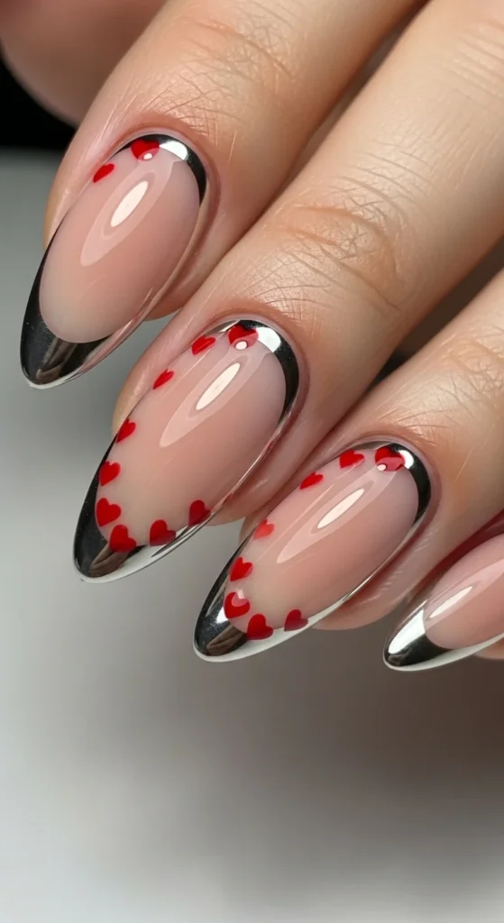 21. Chrome Outline French With Mini Hearts.webp