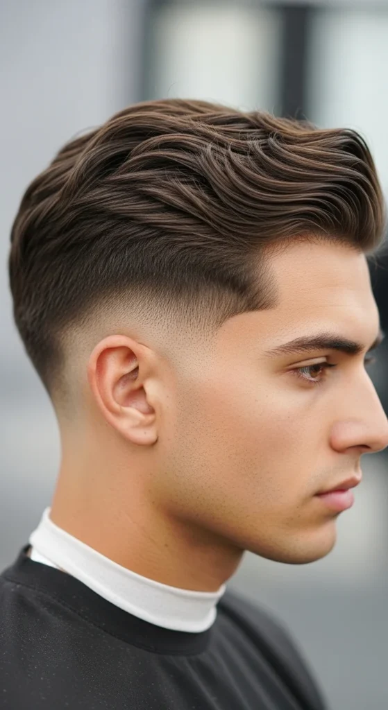 21. Wavy Top with Classic Taper and Hard Part.webp