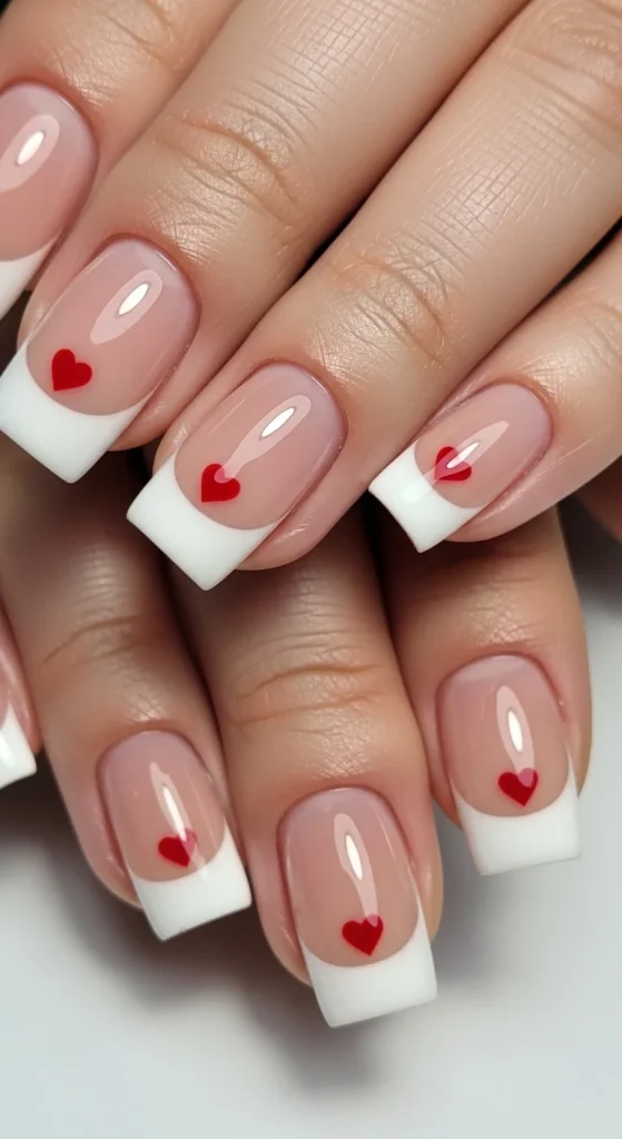 22. Nude French With Micro Hearts on Each Nail.webp