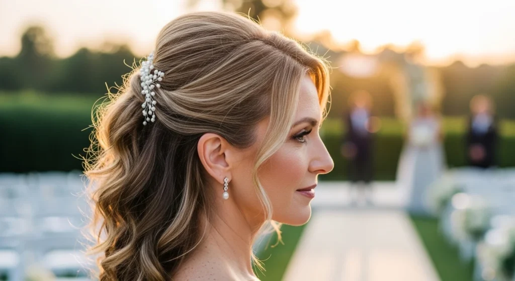 24 Gorgeous Mother of the Bride Half Up Half Down Hair Ideas for Soft, Flattering Volume.webp