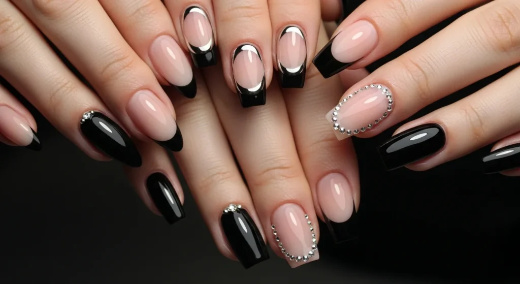 25 Edgy Black French Tips That Look Ultra Modern.webp