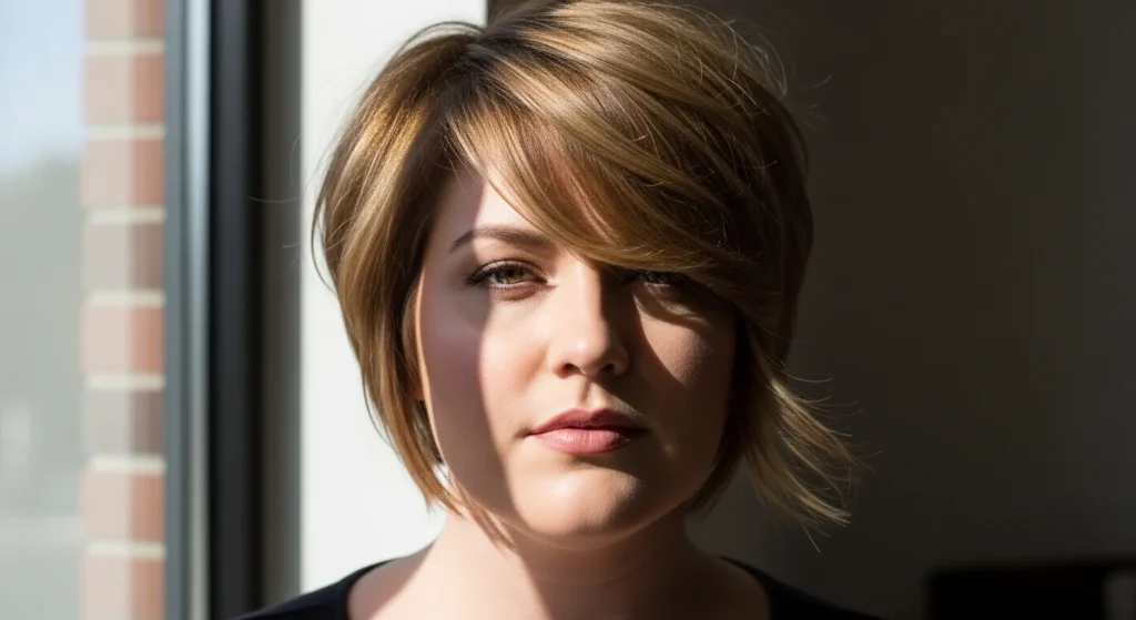 26 Aesthetic Long Pixie for Plus Size Women for Soft Shape and Easy Styling.webp