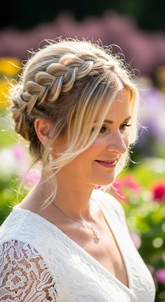 3. Braided Crown Updo for Soft Texture.webp
