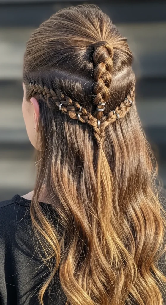 4. Freyja Inspired Half-Up Viking Braids.webp