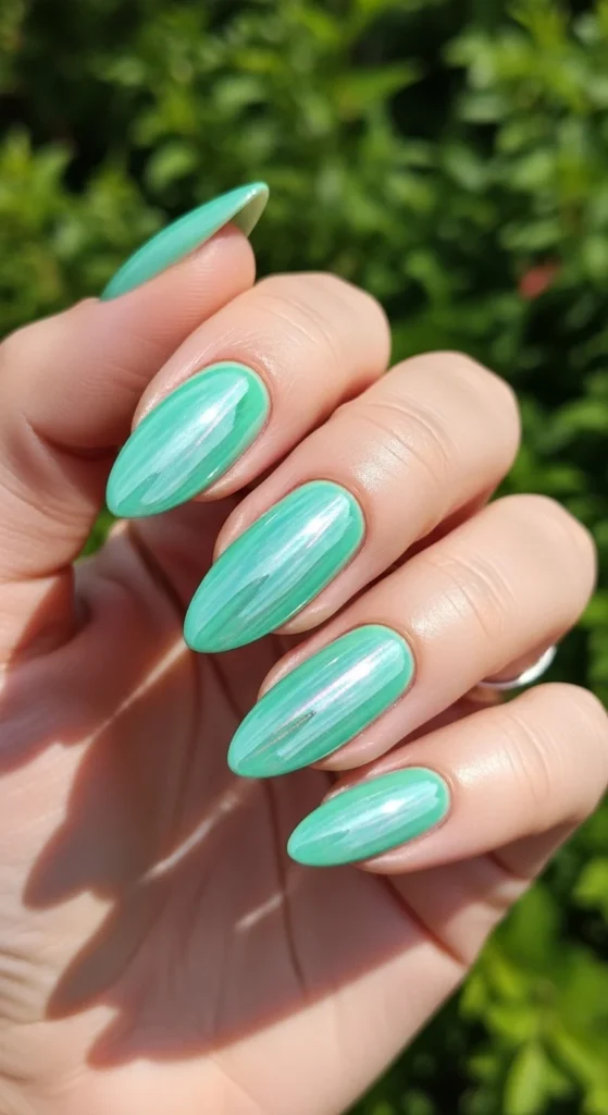 4. Mint Green Chrome Nails.webp