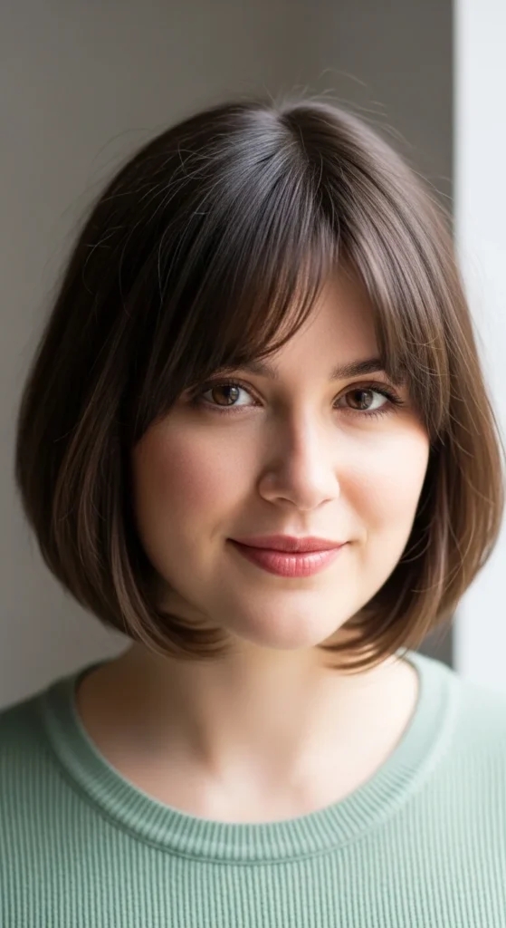 5. Neck Length Bob with Curtain Bangs.webp