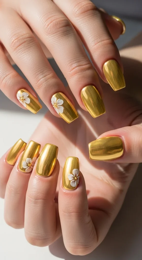 6. Chrome French with Subtle Florals.webp