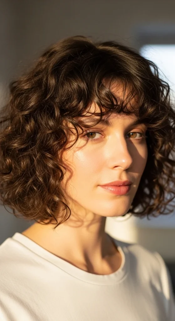 6. Curly Bob With Soft Veil Bangs.webp