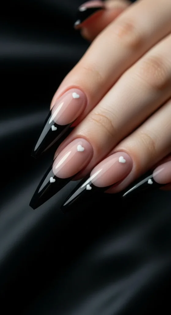 7. Black and White Gothic Heart French.webp