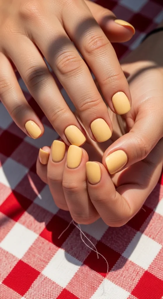 8. Butter Yellow Short Nails.webp