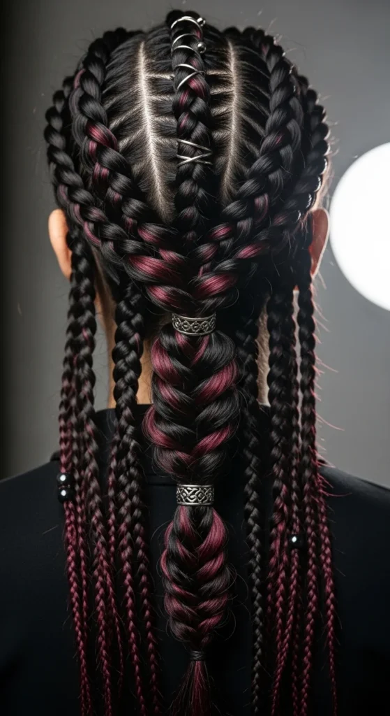 8. Dark Glam Raven Fishtail Braids.webp