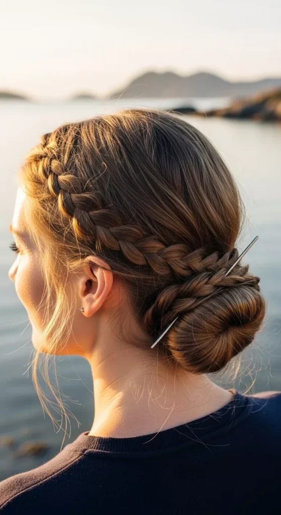 8. Low Braided Battle Bun.webp