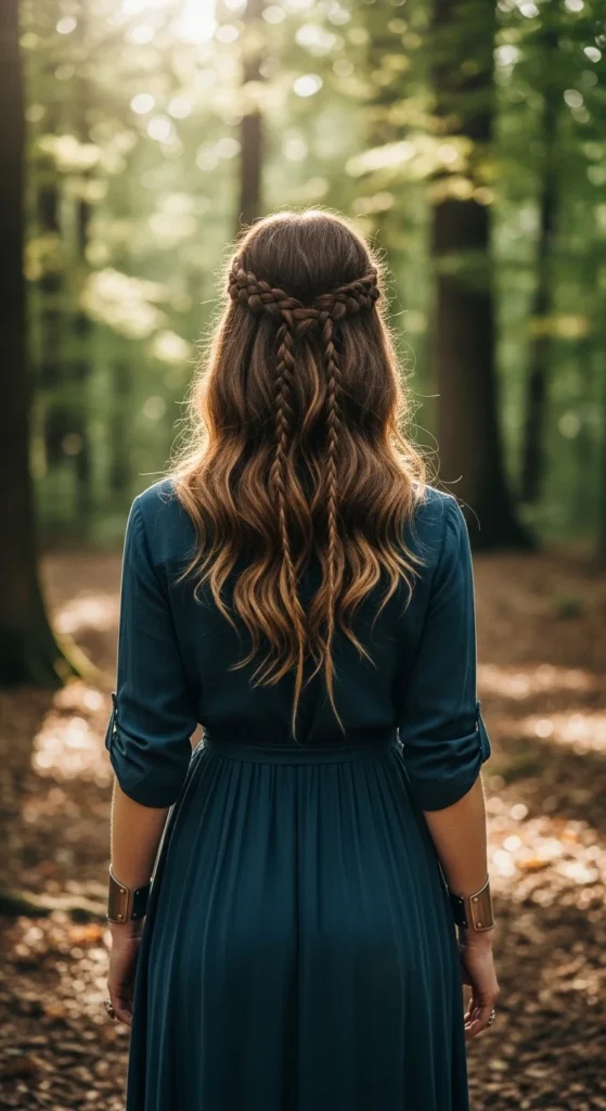 8. Shieldmaiden Crown with Loose Waves.webp