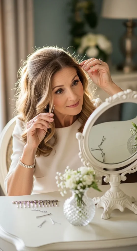 8. Simple DIY Half Up Wedding Hairstyle.webp