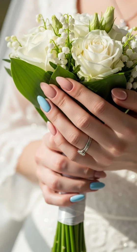 8. Something Blue Accent Nails.webp