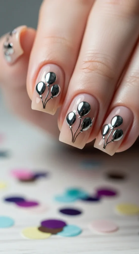 9. Balloon Chrome Accent Nails.webp