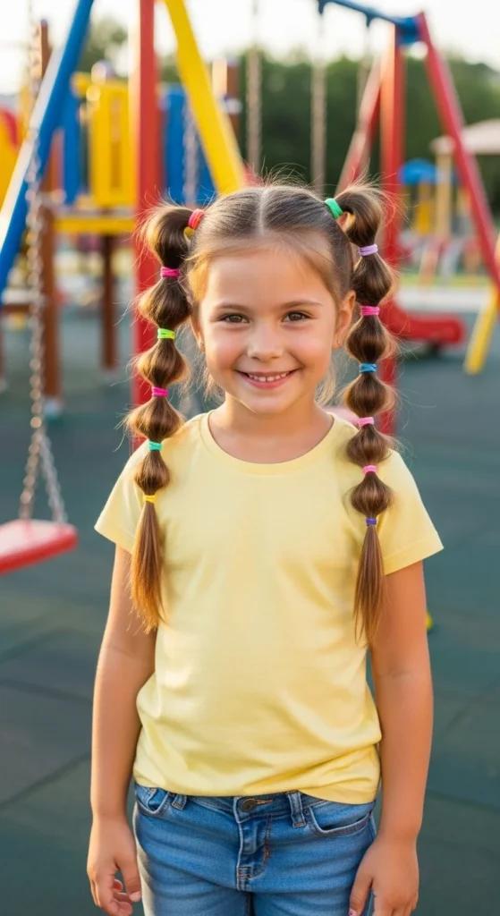 9. Bubble Pigtails With Colorful Elastics.webp