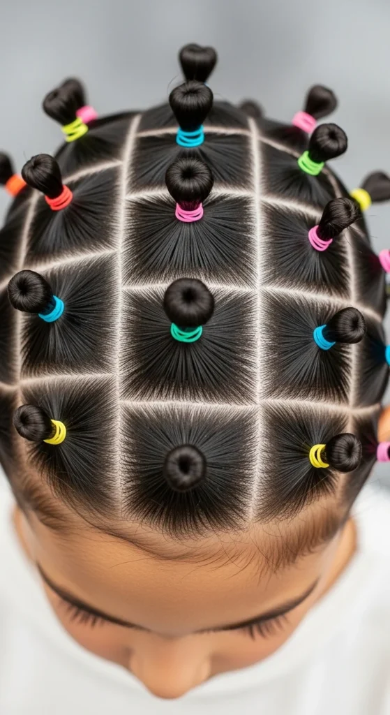 9. Rubber-Band Grid Ponytails.webp