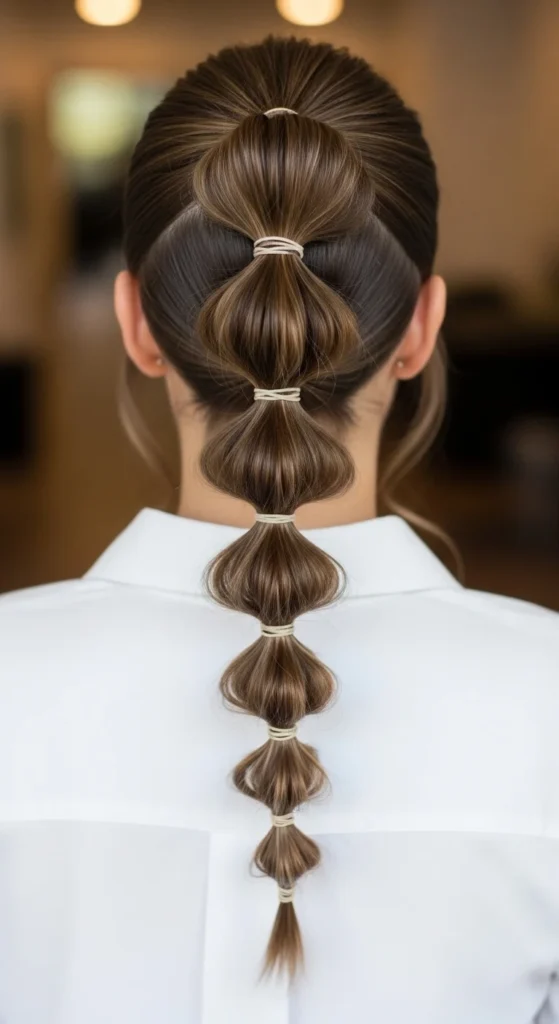 Turn It Fancy with a Bubble Braid (No Braiding Skills Needed) .webp