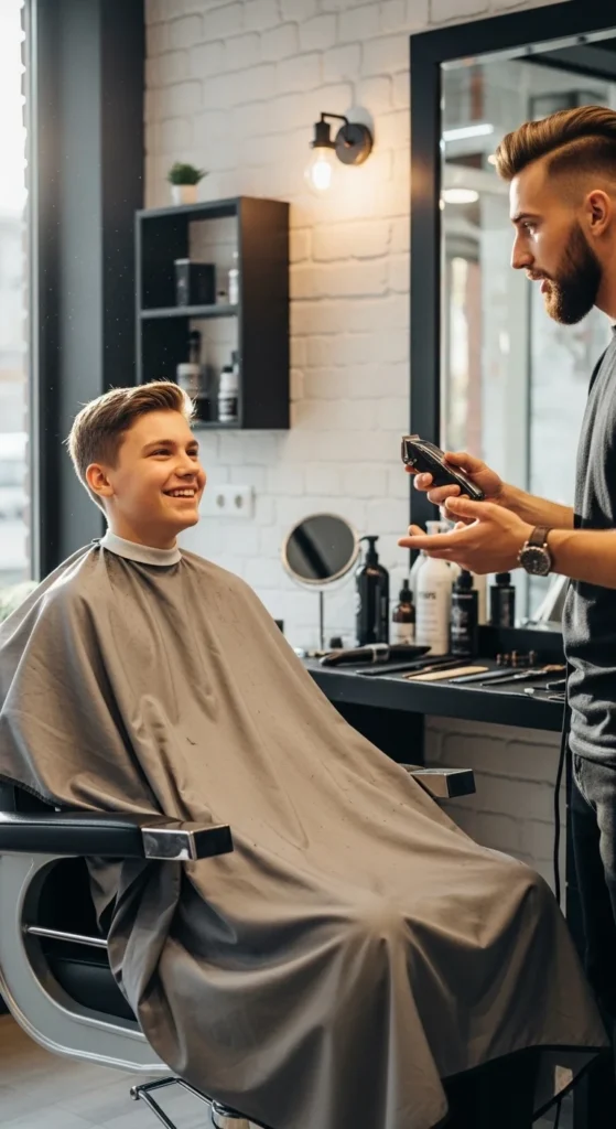 how to ask the barber for a teen boy taper fade.webp