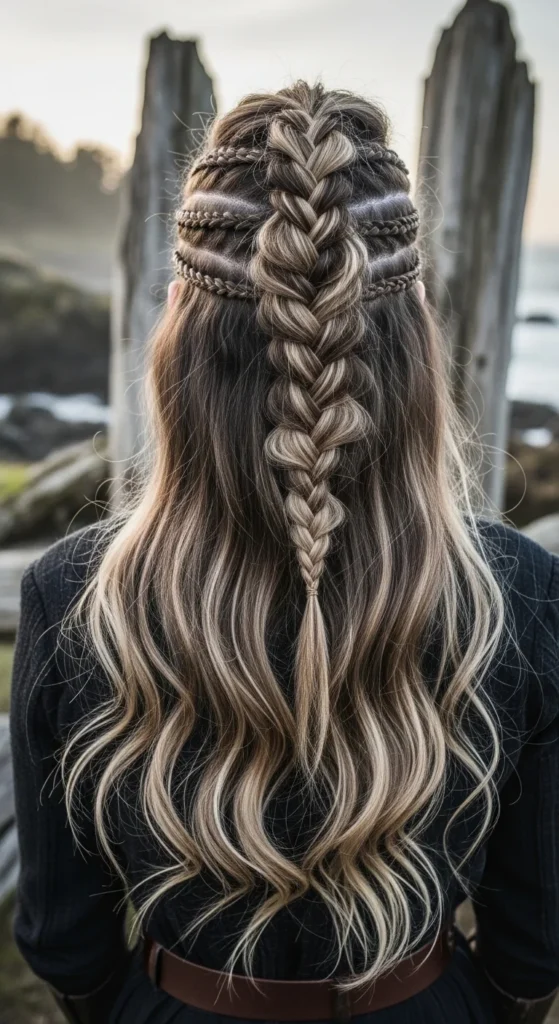 how to do a viking half up half down hairstyle.webp