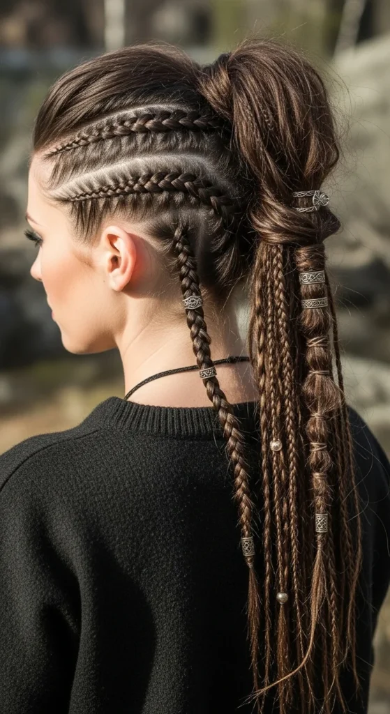 how to do a viking ponytail hairstyle for women.webp