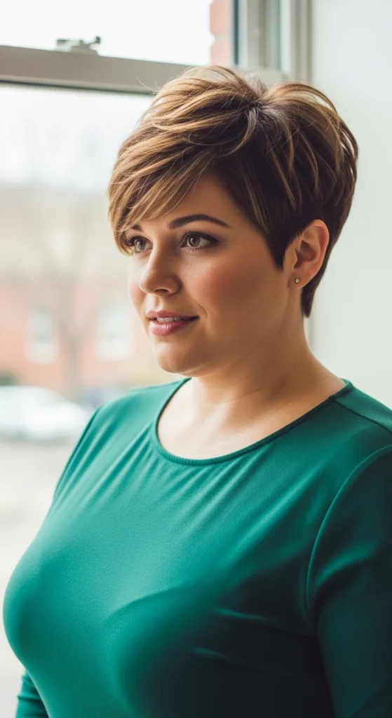 pixie cut for plus size women.webp