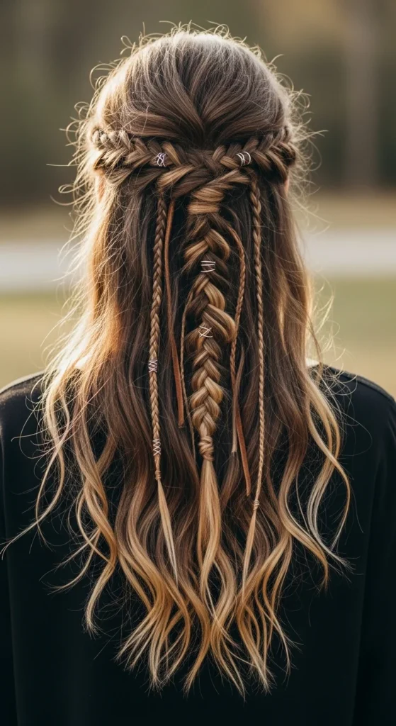 viking hairstyles for women half up half down.webp