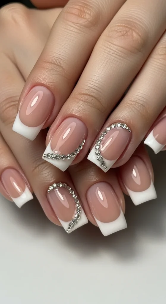1. Micro-Crystal Smile Line on Short Square Nails.webp