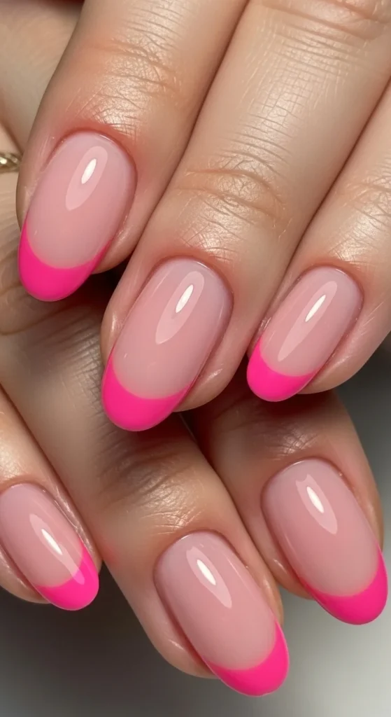 10. Hot Pink Tips on Baby Pink Base.webp