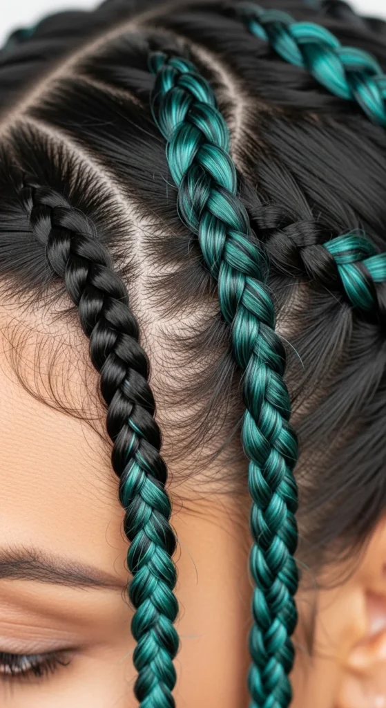 10. Two-Toned Viking Temple Braids.webp