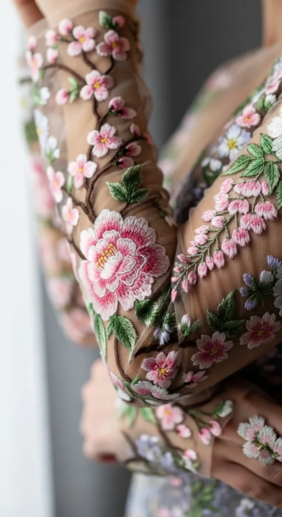 12. Embroidered Sleeves with Floral Motifs.webp